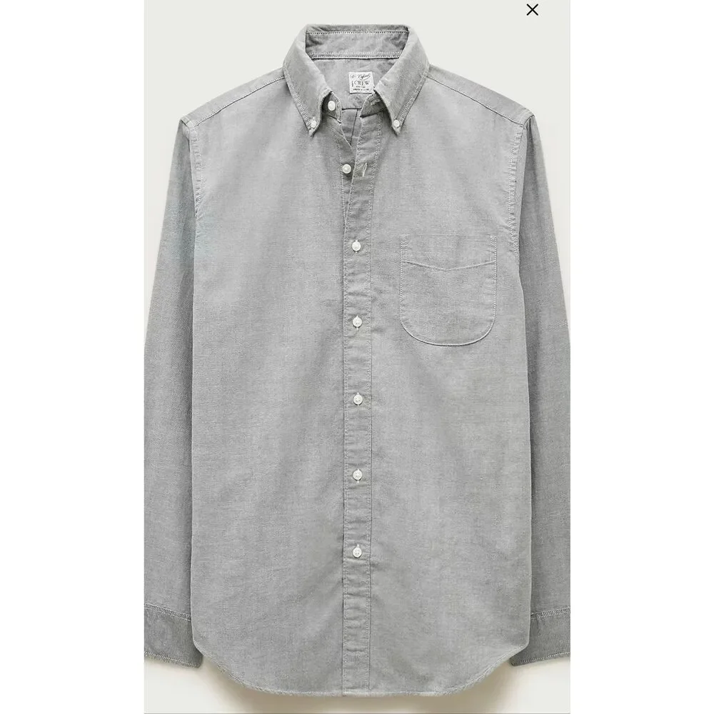 J. Crew Broken-in organic cotton oxford shirt Championship Green NWT size Large